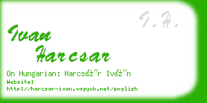 ivan harcsar business card